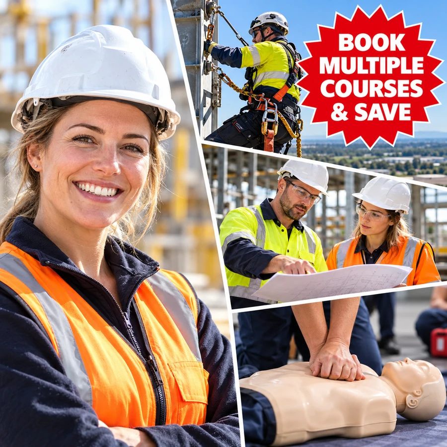 Book multiple courses and save – combo training including working at heights, site supervision and first aid