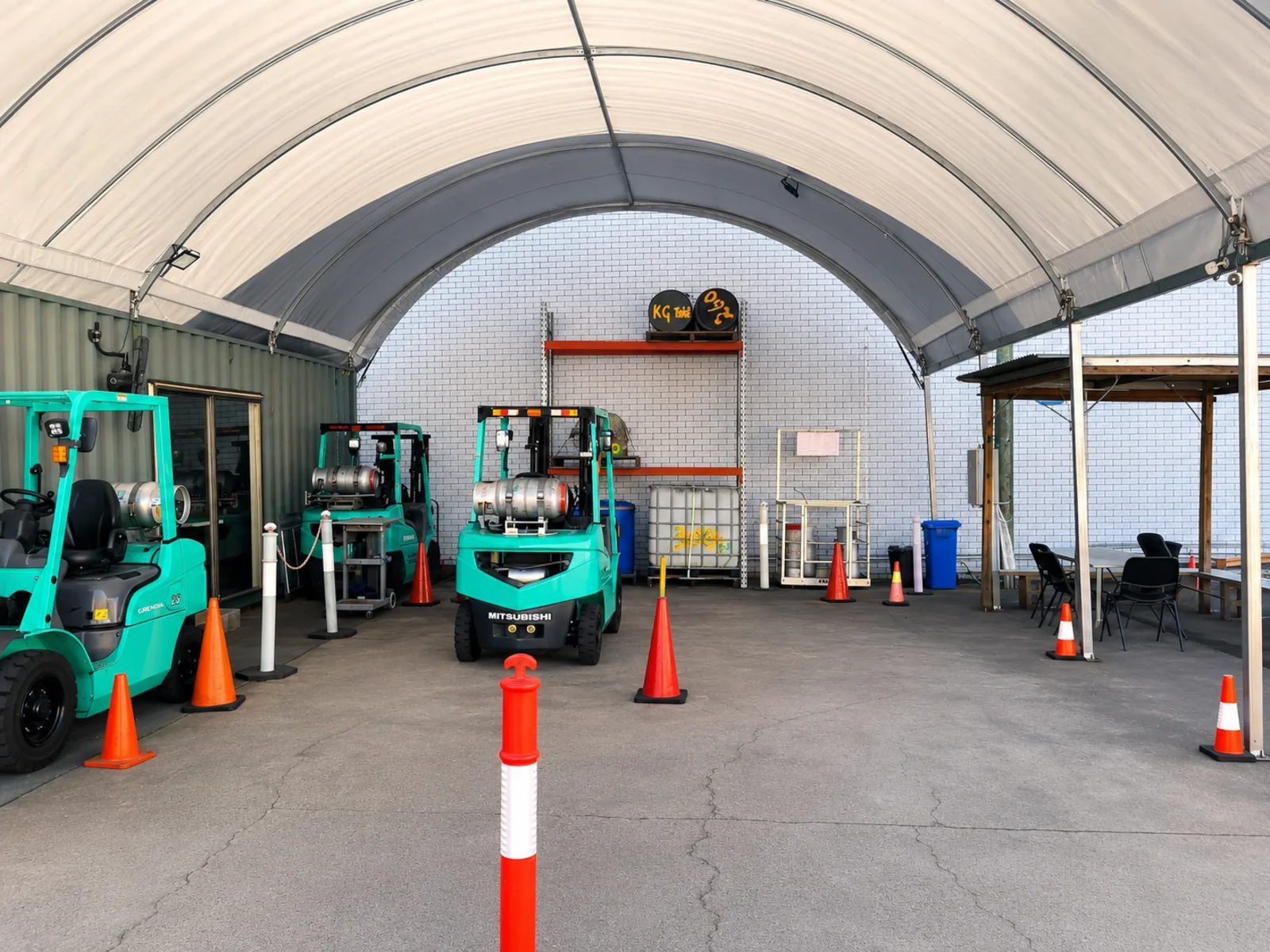 Covered forklift training yard at 1 Day Training